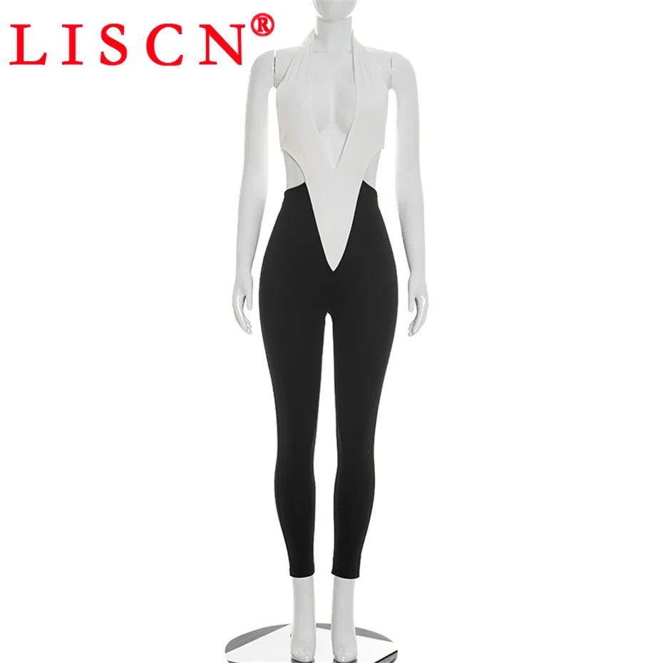 10 Wholesale Rompers Women Sleeveless Halter Lace Up Backless Jumpsuits Sexy Foot-pressing Y2k Fashion Clothing K17113