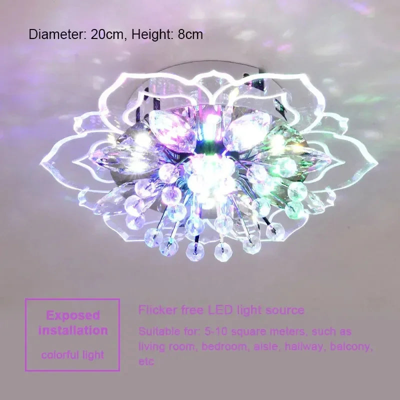 LED Lotus Glass Corridor Ceiling Lights porch Hallway Plastic Leaves Ceiling Lamps Living Room Balcony Ceiling fixtures