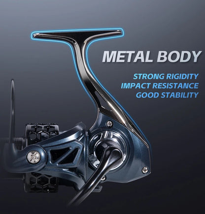 BILLINGS Spinning Reel Metal Spinning Fishing Reel 12KG Max Drag for Freshwater Saltwater 5.2:1 Gear Ratio Fishing Reels