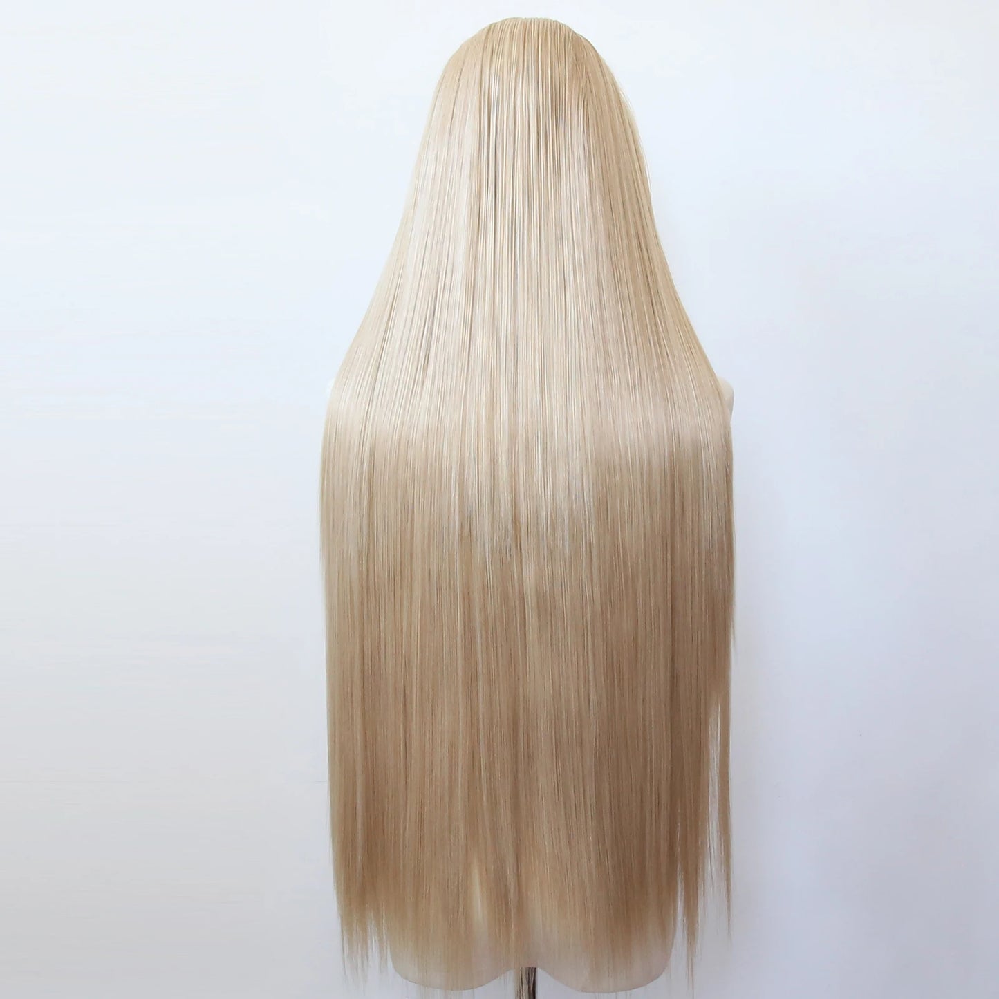 Flaxen Brown Synthetic Lace Front Wig 40inch Long Straight Flax Golden Lace Front Synthetic Wig Pre Plucked Natural Hairline