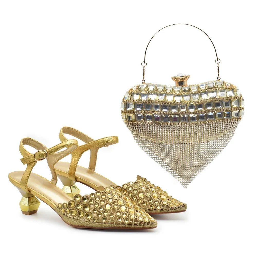 Hot Selling Pointed Toe Ladies Shoes Matching Bag Set for Nigeran Wedding Party Pumps Shoes for Women 2026 Designer Luxury