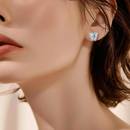 Original 925 Sterling Silver Luxury Bow Flower Shaped Clover Rose Pendant Earrings Elegant Mature Women Delicate Jewelry Gift