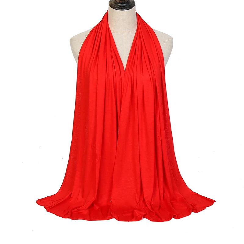 Premium Modal Cotton Jersey Hijab Scarf Long Muslim Shawl Plain Soft Turban Tie Head Wraps For Women Africa Headband 170x60cm