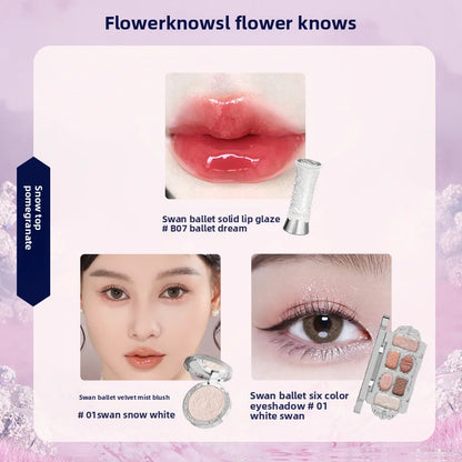 Flowerknows Gift Box Makeup Set Little Angel Full Box Lip Glaze Blusher Shell Jewelry Flower Know Birthday Gift Kit