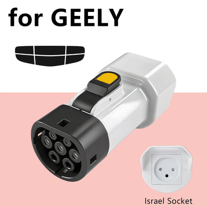 Type2 V2L Discharger Adapter Israel Socket Electric Vehicle Discharge for BYD Atto 3 MG Jaecoo J7 Geely Starray XPENG G6