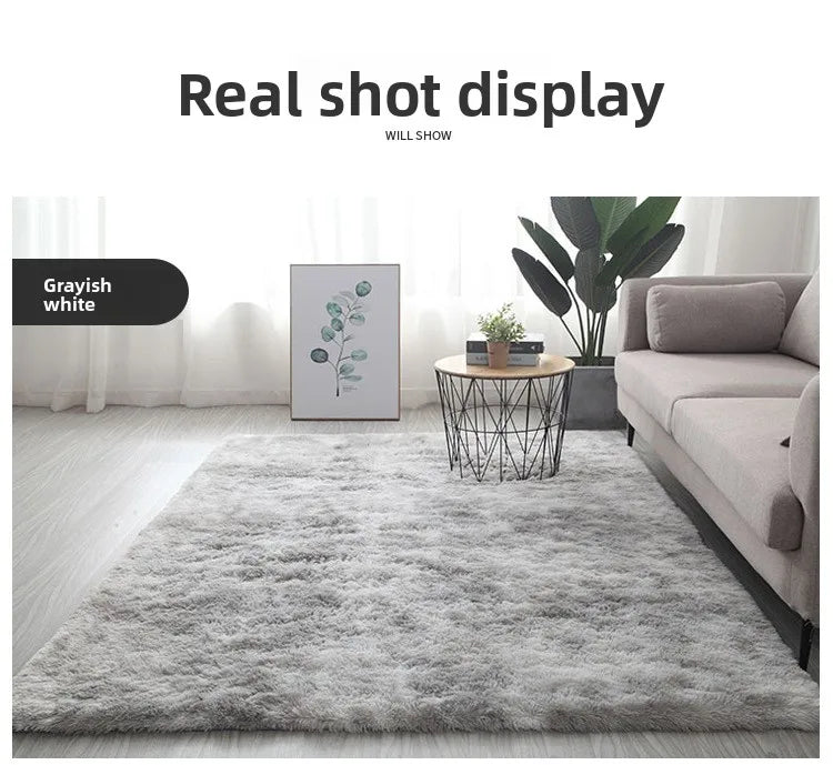 Nordic Ins Wind Tie-dye Gradual Change Silk Plush PV Plush Living Room Coffee Table Mattress Bedside Bedroom Dining Room Carpet