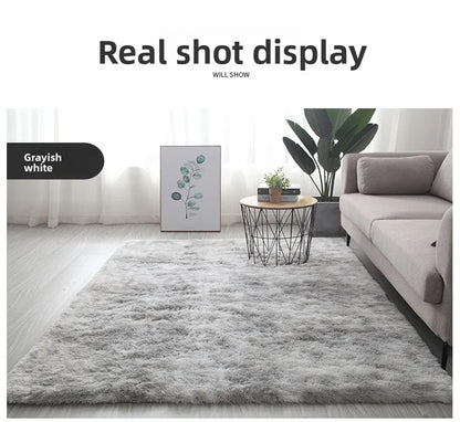 Nordic Ins Wind Tie-dye Gradual Change Silk Plush PV Plush Living Room Coffee Table Mattress Bedside Bedroom Dining Room Carpet