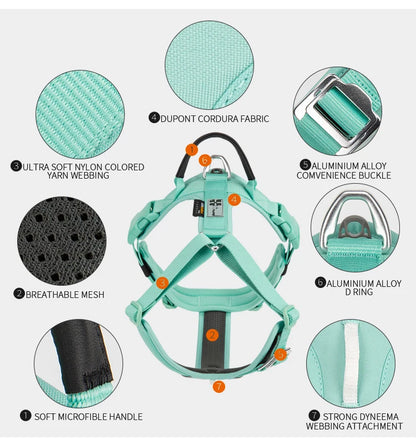 Pet Dog Harness No Pull Reflective for Small Medium Large Dog Explosionproof Vest Harness Adjustable Breathable Dog Chest Straps