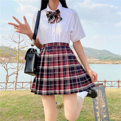 Japanese Bow Tie Skirt Set Student Pleated Skirt Jk Uniform Korean School Sexy Girl Preppy Style Seifuku Japanese School Uniform