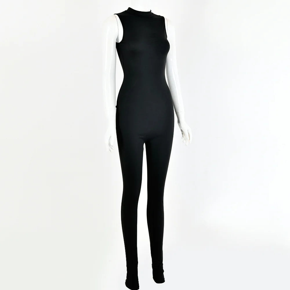 Hot selling 2022 summer new women's sleeveless slim fitting high waisted sports jumpsuit