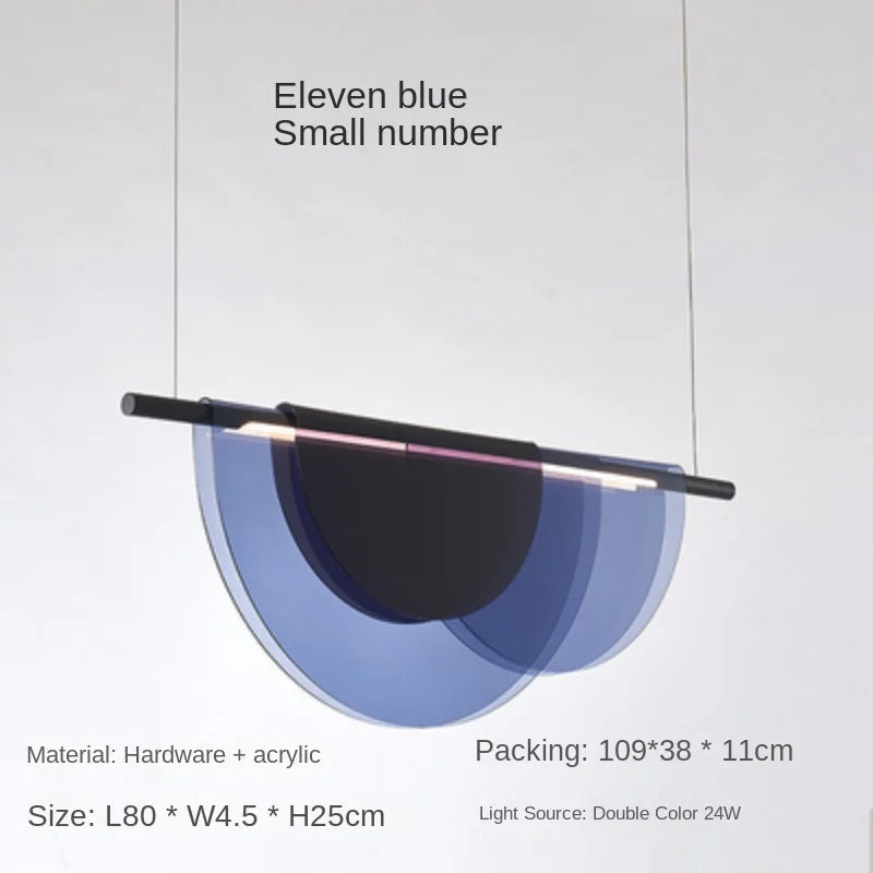 Nordic Blue Amber Acrylic Pendant Lights Living Room Makaron Hanging Lamp for Bedroom Dinning Room