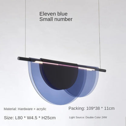 Nordic Blue Amber Acrylic Pendant Lights Living Room Makaron Hanging Lamp for Bedroom Dinning Room