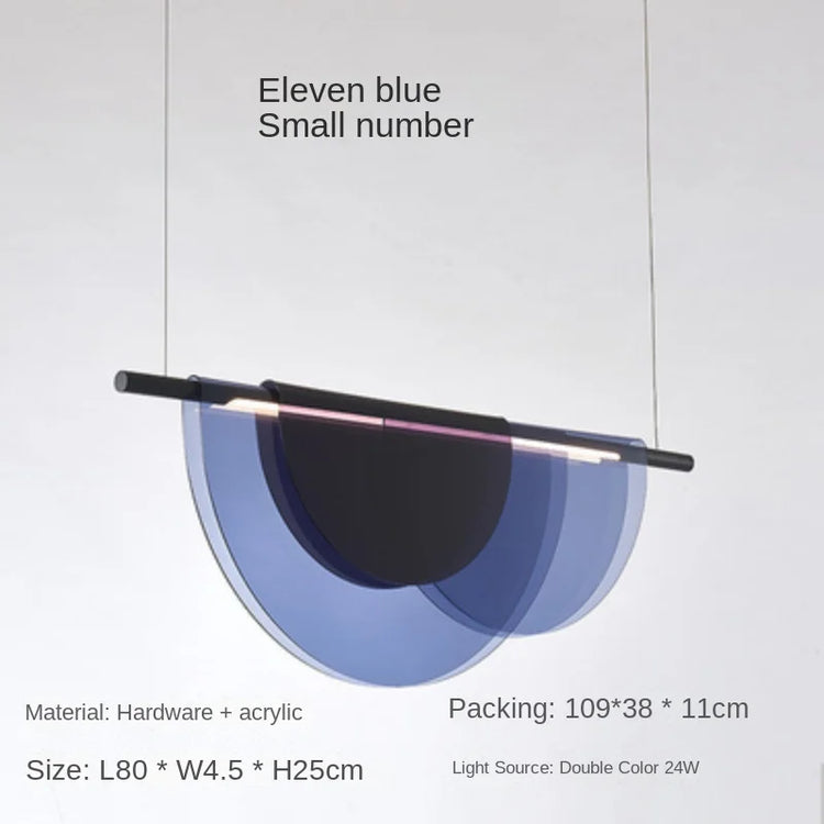 Nordic Blue Amber Acrylic Pendant Lights Living Room Makaron Hanging Lamp for Bedroom Dinning Room