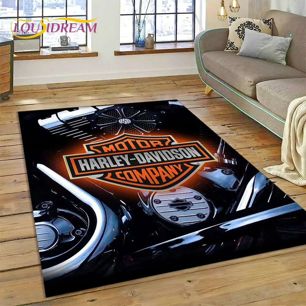 27 Style Harley-y Motorcycle Logo Rug Carpet for Living Room Bedroom Home Decor,floor Mat Non-slip for Sofa Doormat Gift kids