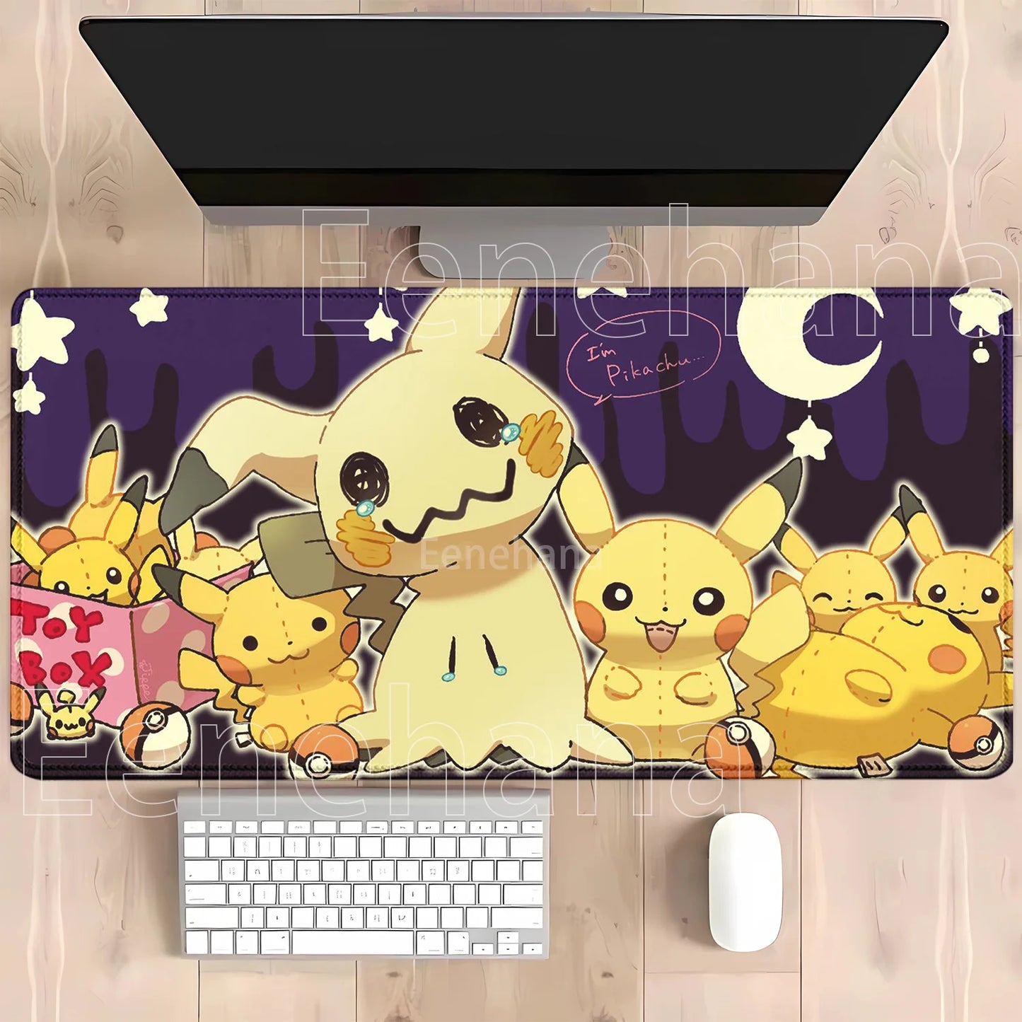 Gaming Pokemon Mimikyu Anime Kawaii PC Mouse Pad Keyboard Overlock Larger Mousepad PC Offices Non-slip Base HD Printing Desk Mat