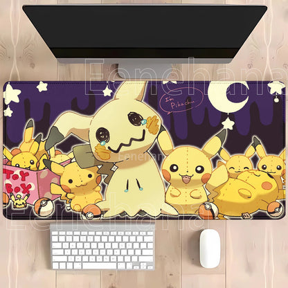 Gaming Pokemon Mimikyu Anime Kawaii PC Mouse Pad Keyboard Overlock Larger Mousepad PC Offices Non-slip Base HD Printing Desk Mat
