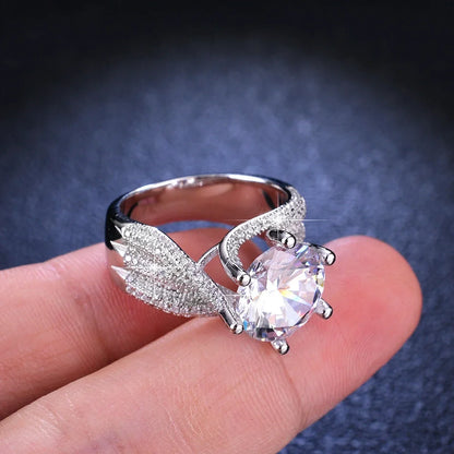 Platinum Pt950 18k 5 Carat Full Moissanite Diamond Rings for Women D Color Wedding Engagement Ring  Gift for Valentine's Day