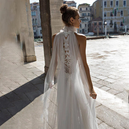 2025 Elegant Lace Halter Women Wedding Dresses Lace Decals Bride Gowns Sexy Mopping Length Princess Vestidos De Novia Customized