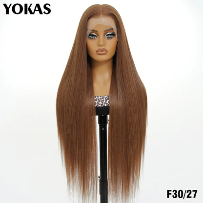 40 Inch Synthetic Lace Frontal Wigs For Women 13x6 Lace Front Wigs With High Temperature Fiber HD Lace Pink Blonde Straight Hair