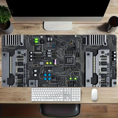 Retro Circuit Board Pattern Mouse Pad Large Computer Accessories Office Game Table Mat Rubber Anti-slip Mousepad Decor Desk Pads