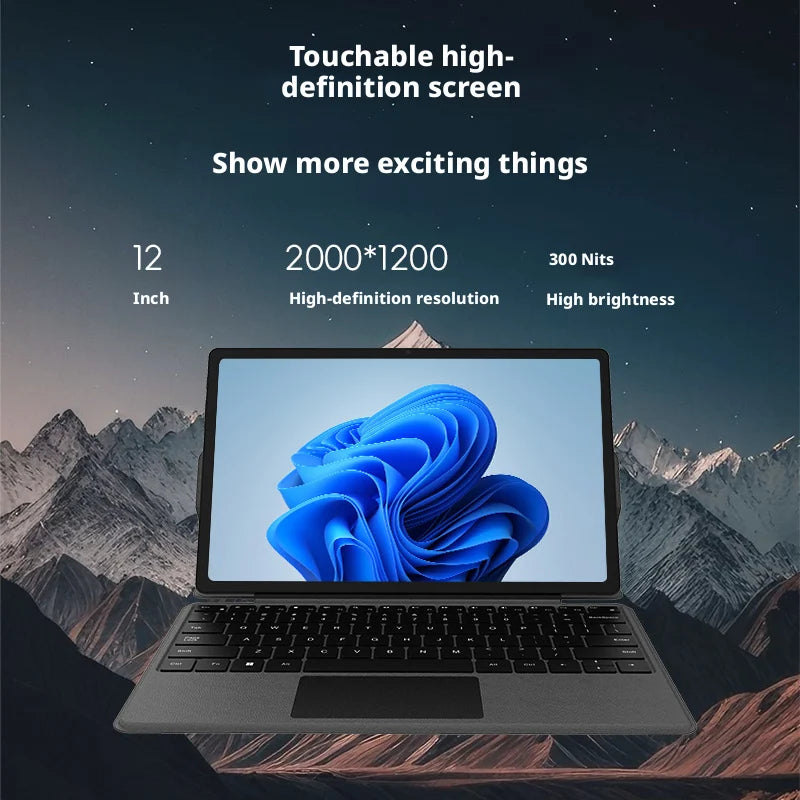 2026 New Pad v12Pro 2-in-1 Laptop Tablet 11.9" 12th Intel CPU N95 DDR5 FHD 2000*1200 16:9 3850mAh Windows 11 Mini Notebook