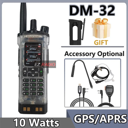 Transparent Baofeng Radio DM 32UV DMR Digital Wireless Walkie Talkie With AES256 Encryption For Long Range Secure Contact skiing