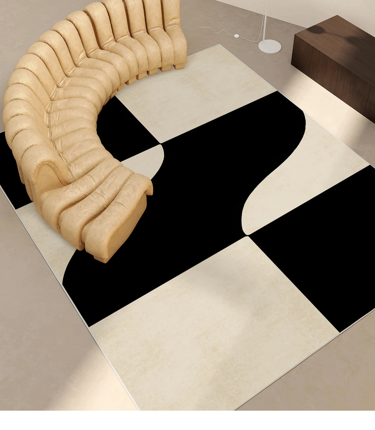 French Retro Living Room Decoration Plush Carpet Large Area Non-slip Mat Light Luxury Rugs for Bedroom Thicken Cream Lounge Rug