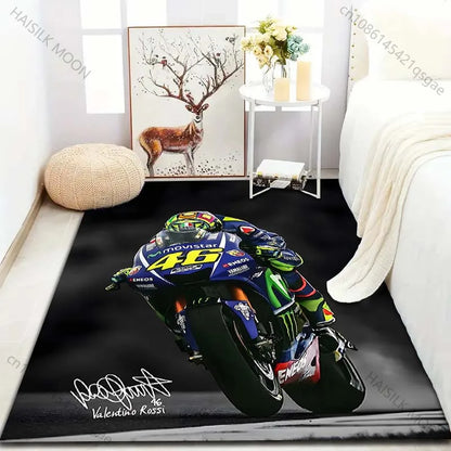 1PC High-speed motorcycle racing Pattern Rug Carpets for Bedroom Living Room Sofa Mat Creative Door Mat Cloakroom Home Decor