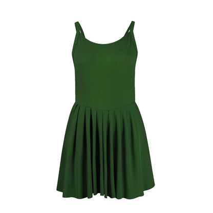 Women Tennis Dress One-Pieces Slim Fit Soft Sports Sets Golf Badminton Skirts Back Cross Tracksuits With Chest Pads Yoga Suits