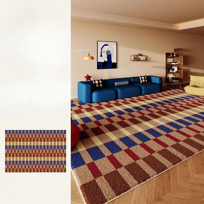 Retro Style Rugs for Bedroom Large Area Living Room Decoration Anti-slip Carpet Thick Plush Floor Mat Fluffy Soft Cloakroom Rug