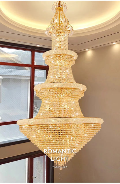 Luxury Crystal Chandeliers Home Decorate Ceiling Chandelier Lustre Duplex Loft Pendant Lights for Living Dining Room Żyrandol
