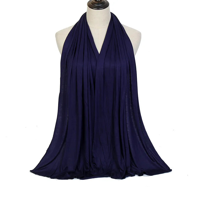 Ramadan Modal Cotton Jersey Hijabs For Woman Long Muslim Shawl Plain Soft Turban Niqab Head Wraps Scarf Women Hijab