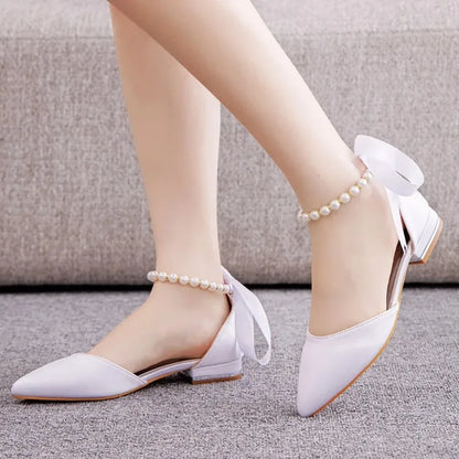 Summer New Women Shoes Fashion Pointed Tip Flat Sandals for Woman Elegant Dress Wedding Shoe Luxury Designer Shoes Zapatos Mujer