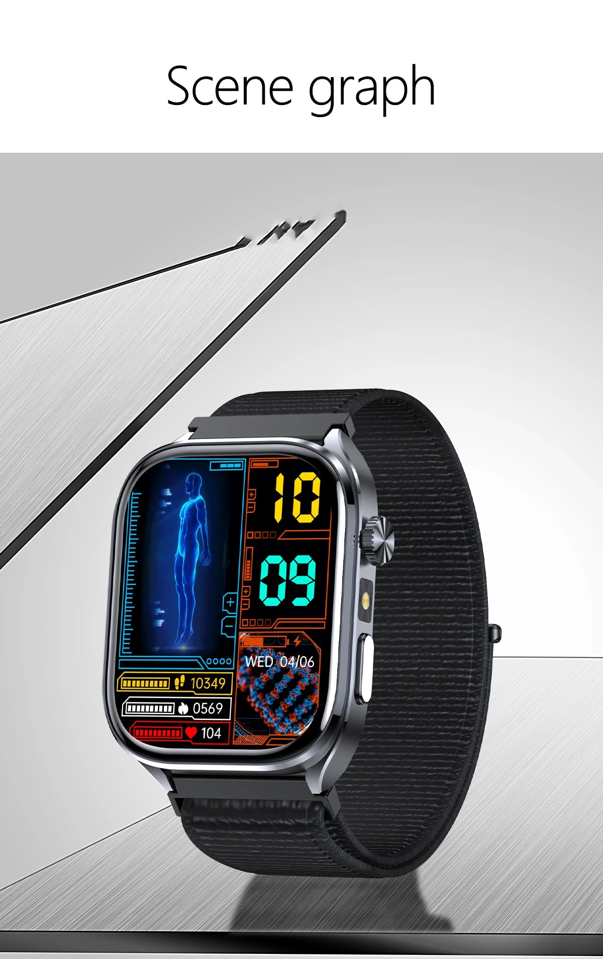 2026 New Non-Invasive Laser Treatment Three High Smart Watch Man ECG Heart Test Blood Fat Uric Acid Smart Watch For Android IOS