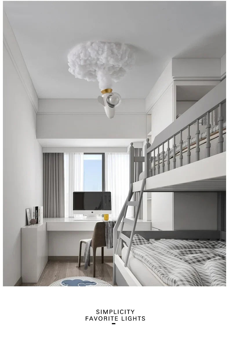 2025 Rocket Astronaut Ceiling Light For Bedroom Study Kids Nursery Modern Creative Led Cloud Led Lights Boys Children Room Light