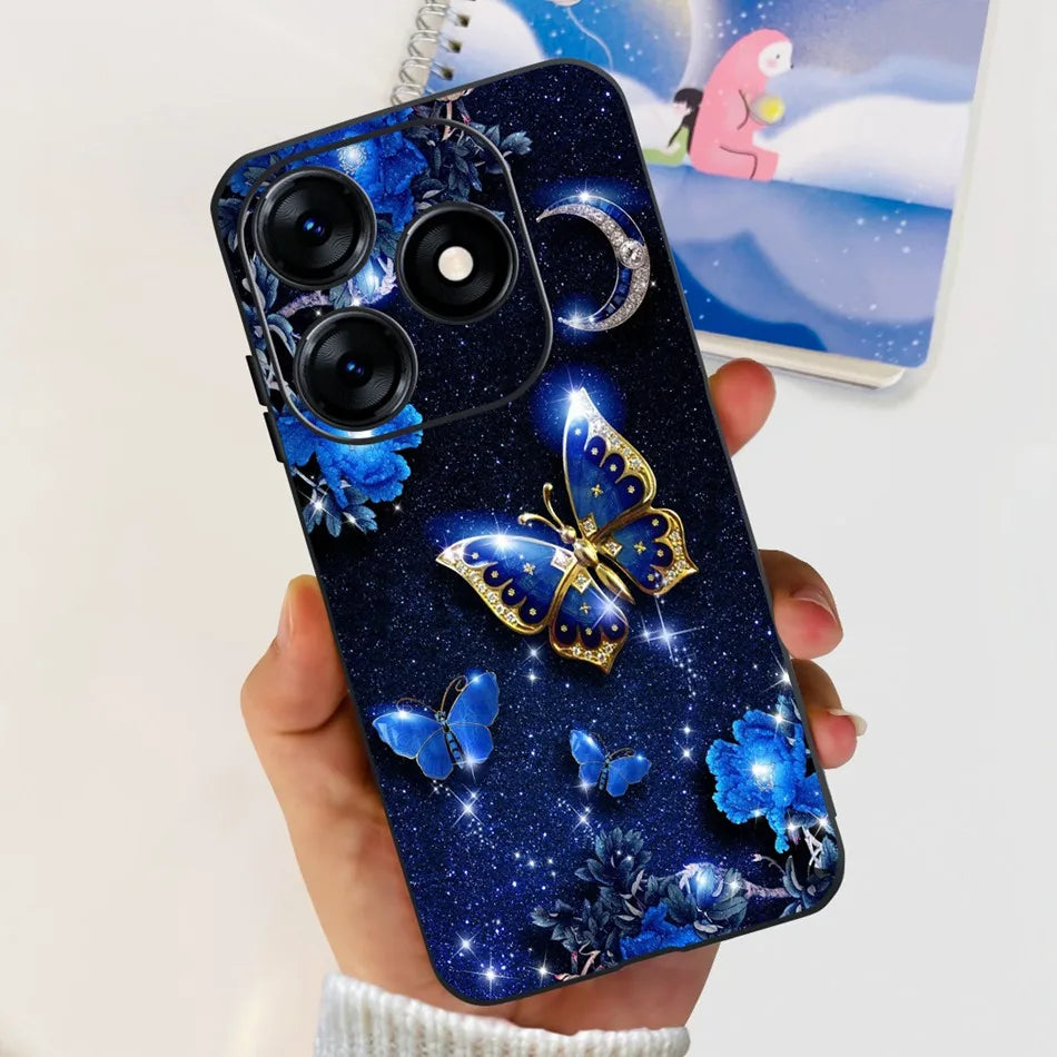 Phone Case For Tecno Spark 10 10C 2023 Fashion Flower Cat Butterfly Soft Silicone TPU Cases For Tecno Spark10 Spark10c KI5q KI5k