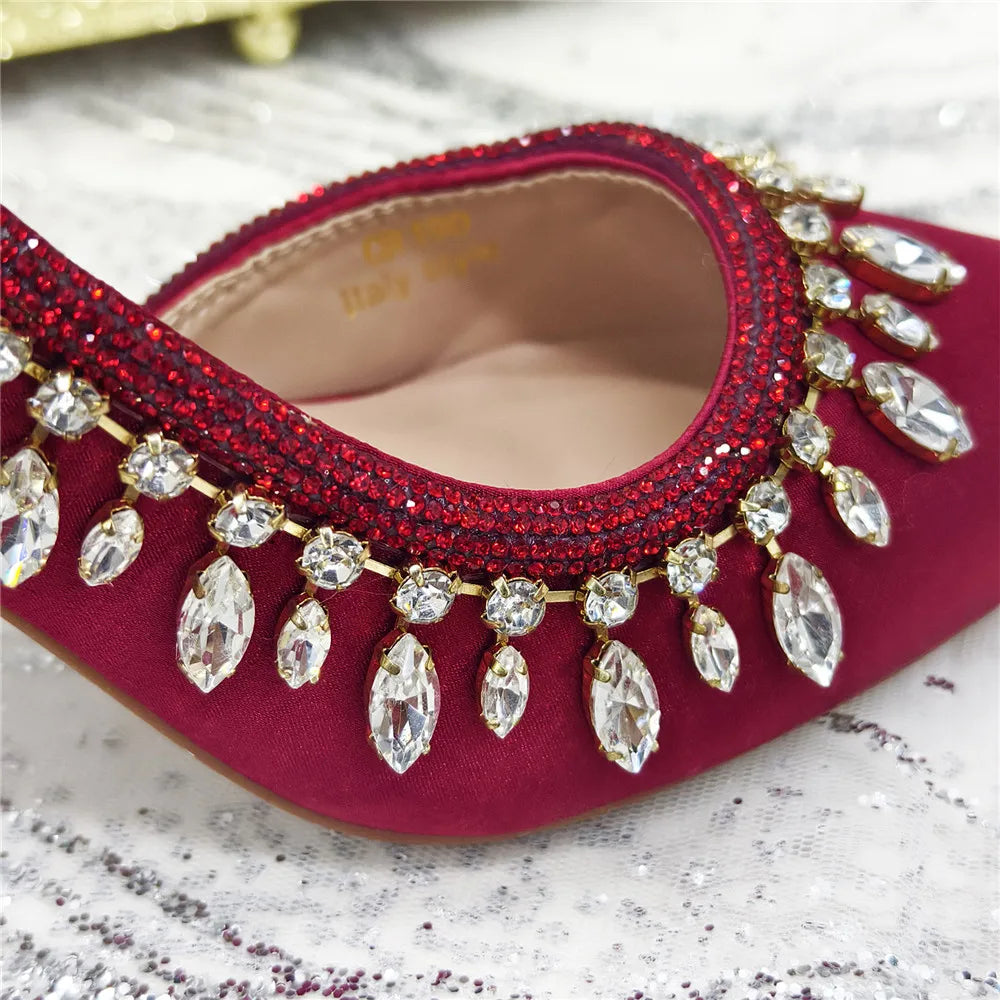 Designer Shoes Women's Luxury 2026 Elegant Crystal Women's Shoes Italian Women's Wedding Rhinestone Nigeria Party Wedding Pump