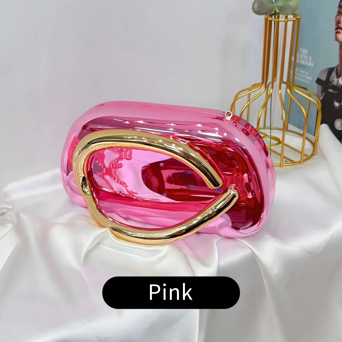 Fashion Elegant Metal Closure Box Shaped Crossbody Bags Women Evening Bags Wedding Mini Ladies Wallet Party Cute Purse ClutchBag