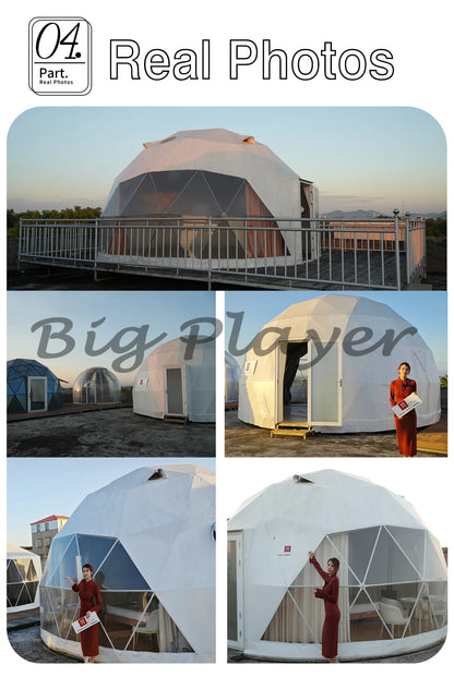 4 Season Glamping Dome Tent, Luxury PVC Canvas Living Dome, Factory Direct Cheap Price for Hotel & Leisure Use
