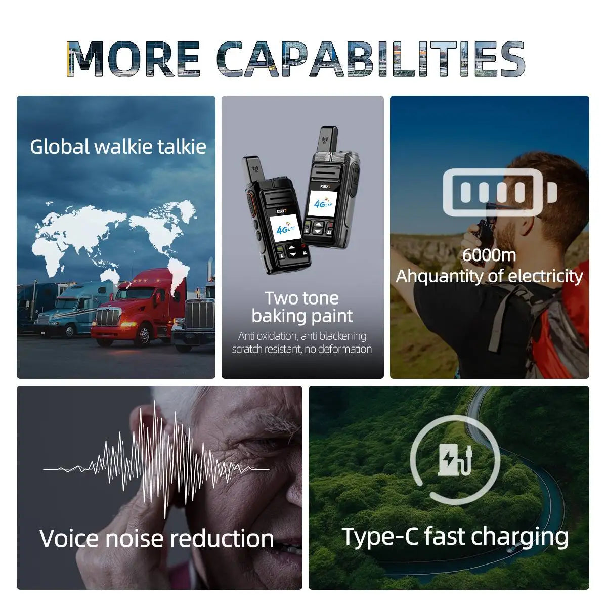 KSUT ZL40 Global Network POC LTE 4G Walkie Talkie 100KM Unlimited Range Blue-tooth Woki Toki Two Way Radio Work With Zello App
