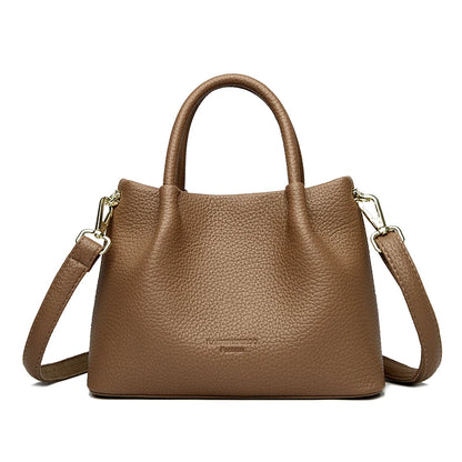 Women Soft Leather Top-Handle Bags Luxury Designer Handbag Solid Color Ladies Shoulder Crossbody Bag And Purse Commuting Sac