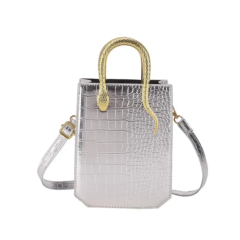 Stone Patterned Handbag for Women Glossy Purse and Handbags Crossbody Bags for Women Tote Bag PU Designer Bag Сумка Женская 2024