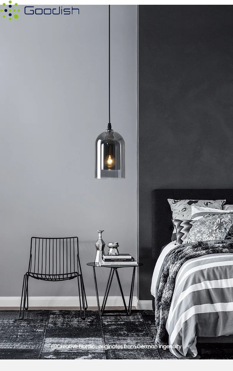 Modern Crystal Coal Oil Glass Stone Bottle LED Pendant Lights Art Creative Indoor Lamps for Bedroom Home Decoration Chandeliers