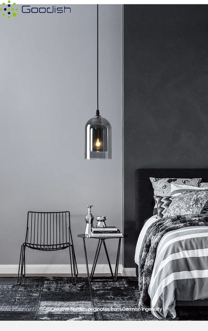 Modern Crystal Coal Oil Glass Stone Bottle LED Pendant Lights Art Creative Indoor Lamps for Bedroom Home Decoration Chandeliers