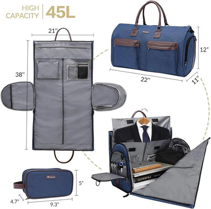 Portable clothing luggage bag, convertible business travel suit handbag, with shoulder strap / weekend daily travel bag
