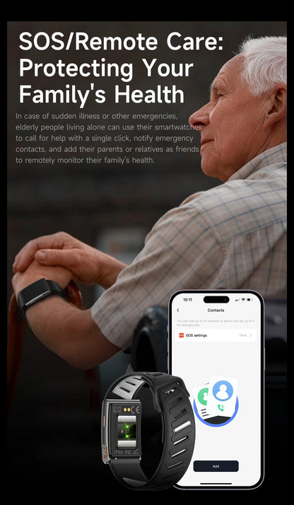 GUHUAVMI ECG+HRV Health Smart Screenless Band 24Hours Blood Pressure Uric acid Blood lipids 3ATM 100+Sports New Fitness Tracker