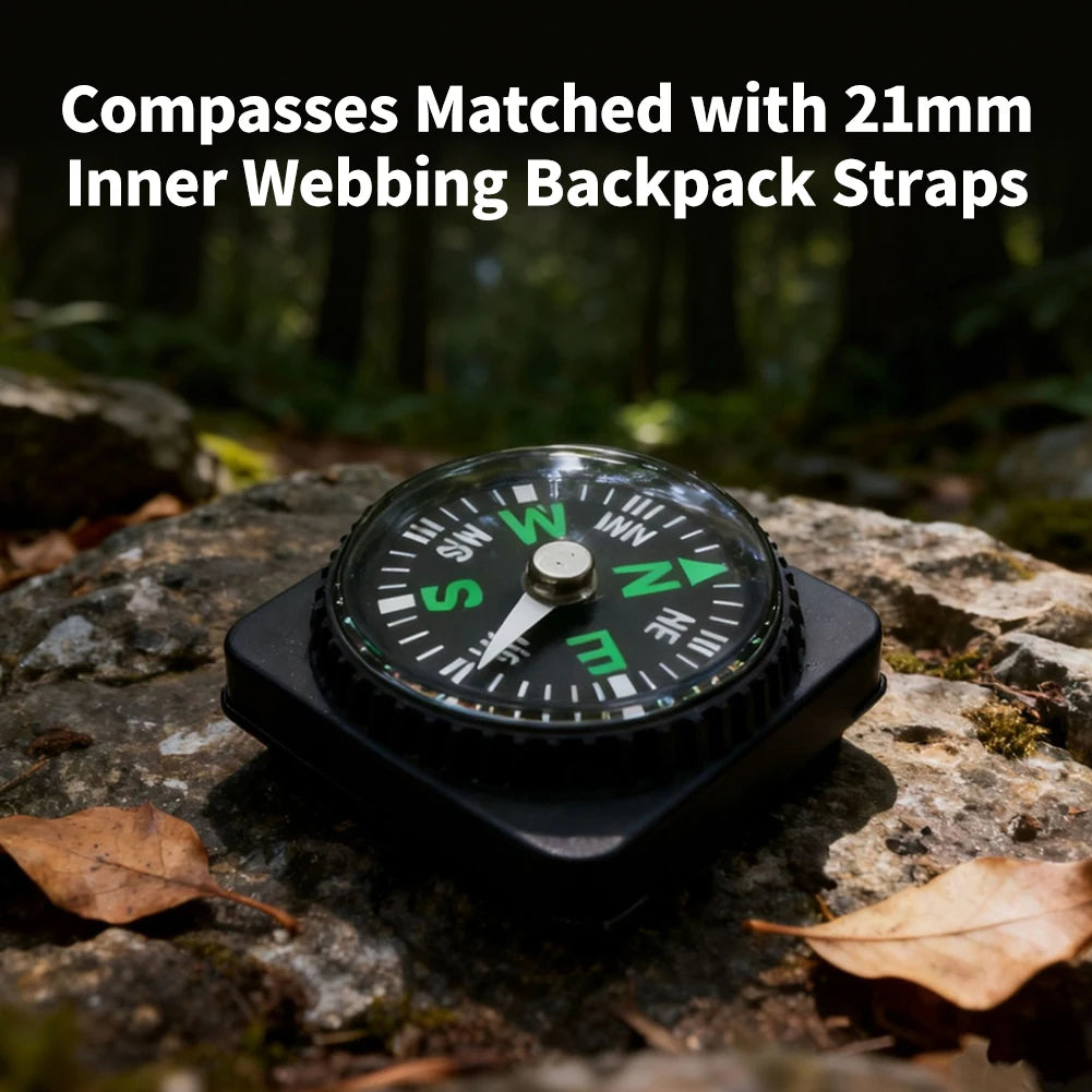 Portable Button Outdoor Survival Compass Navigation Tool 4PCS Leather Pouch Compass Orienteering Hiking Camping Navigator Tool