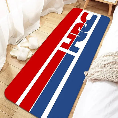 Racing Motorcycle Floor Mat, Non-Slip Dart Mat for Garage, Honda Style Motorcycle Show Carpet, Washable Anti-Slip Rug for Motocr