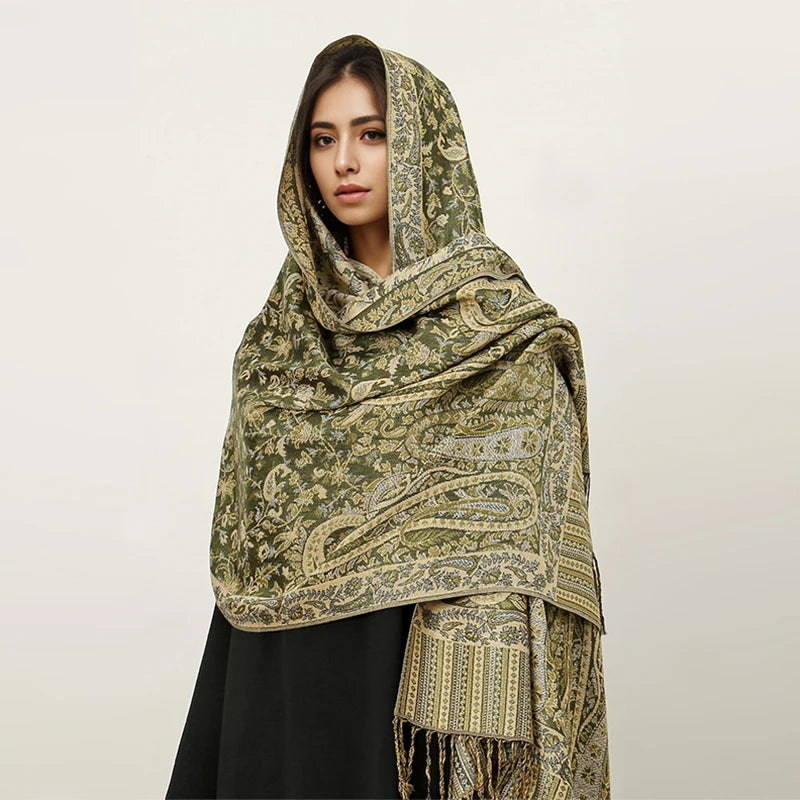 2024 Luxury Brand Cashmere Women Scarf Printed Winter Warm Shawl and Wraps Pashmina Bandana Long Jacquard Paisley Female Foulard