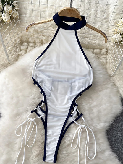 Coquette Lace Lingerie Set Sexy Mesh Bodysuit Valentines Day Sleepwear Gothic Strappy Catsuit Intimate Nightwear Romper